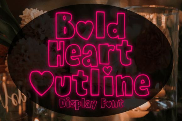 Bold Heart Outline: A Creative Handmade Paint Font for Branding