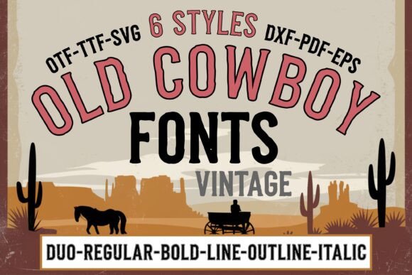 Old Cowboy Bundle: A Distressed Typeface for Western Editorial Design