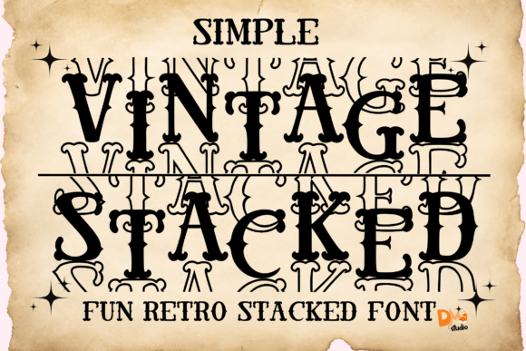 Simple Vintage Stacked: A Modern Display Typeface for Branding